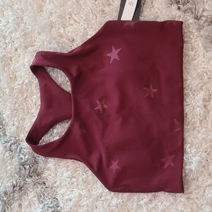 GAP Maroon Star Print Sports Bra